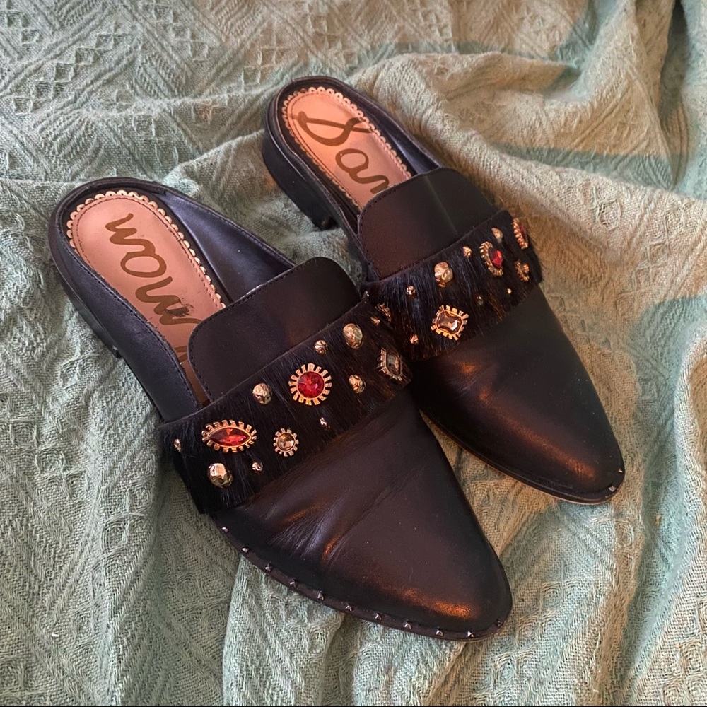 Sam Edelman Laird Leather Mules Black Size 8